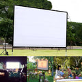 White polyester soft foldable projection screen with a 150 inch 4:3 display area.