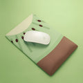 27cm silicone gel keyboard wrist pad with cloth surface and decorative thermal transfer printed design