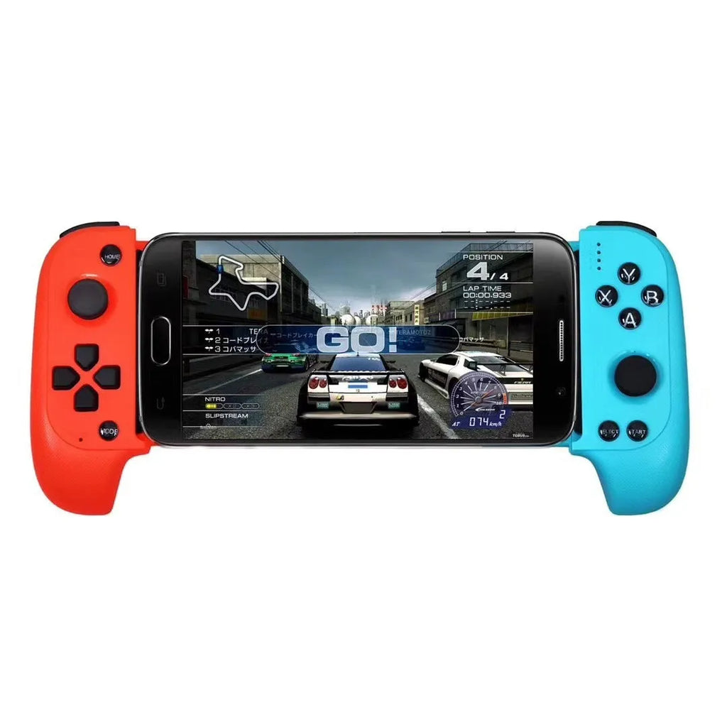 Wireless Bluetooth mobile phone game controller with telescopic extended handle in black colour