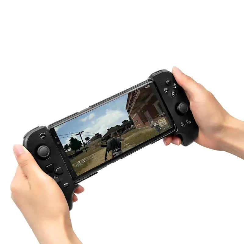 Wireless Bluetooth mobile phone game controller with telescopic extended handle in black colour