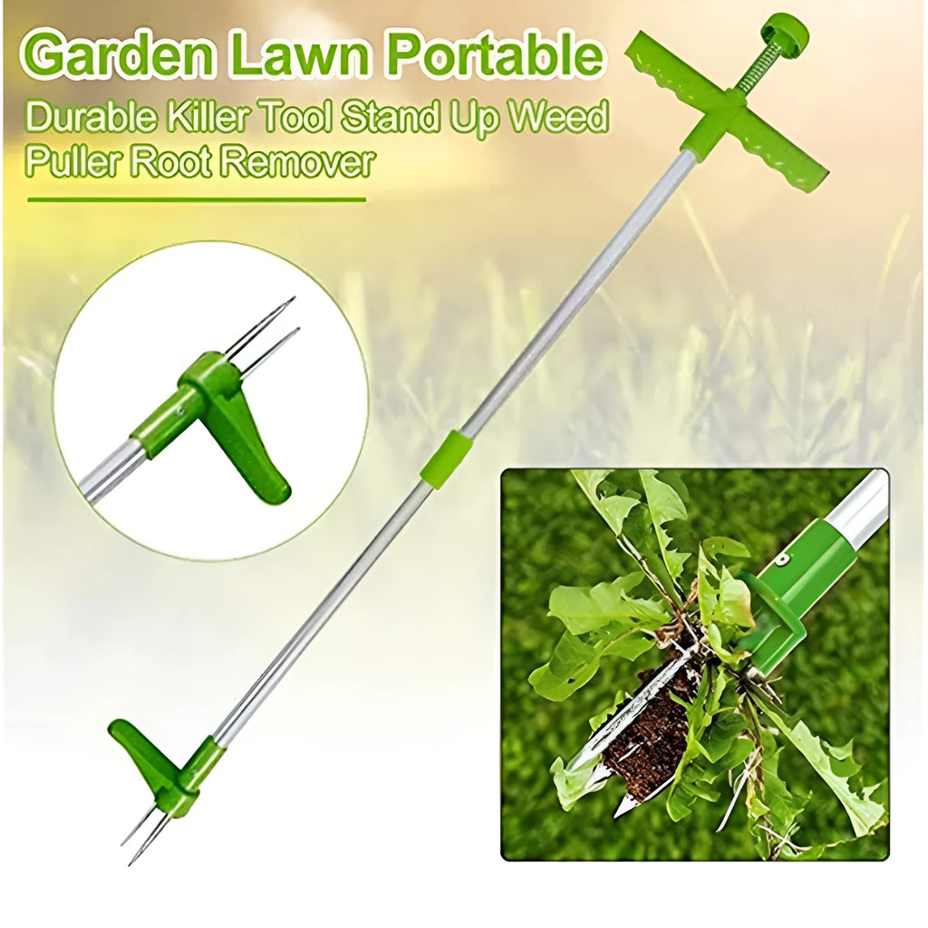 Manual aluminium and plastic garden weeding and digging tool, 50cm long.