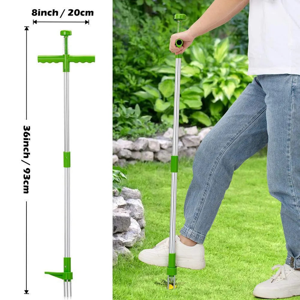 Manual aluminium and plastic garden weeding and digging tool, 50cm long.