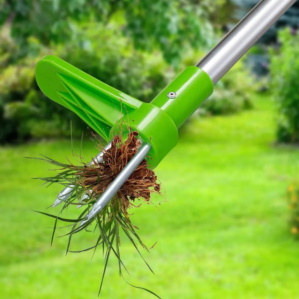 Manual aluminium and plastic garden weeding and digging tool, 50cm long.