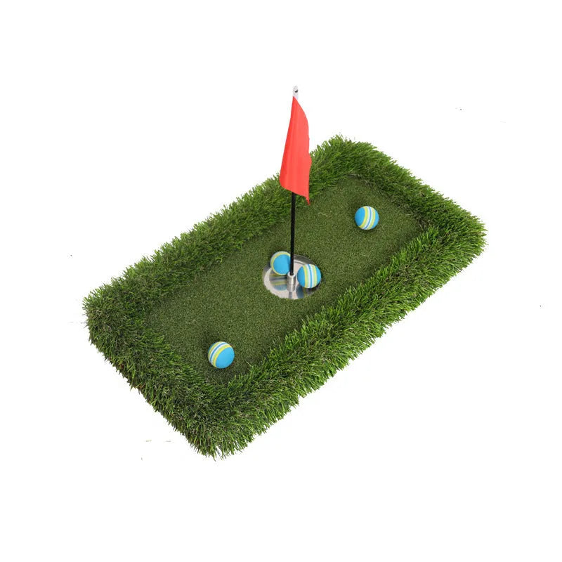 Green golf training mat made of PP grass and EVA in custom sizes for indoor practice