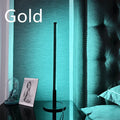 Nordic minimalist LED bedside table lamp with square base and remote control in black or gold finish