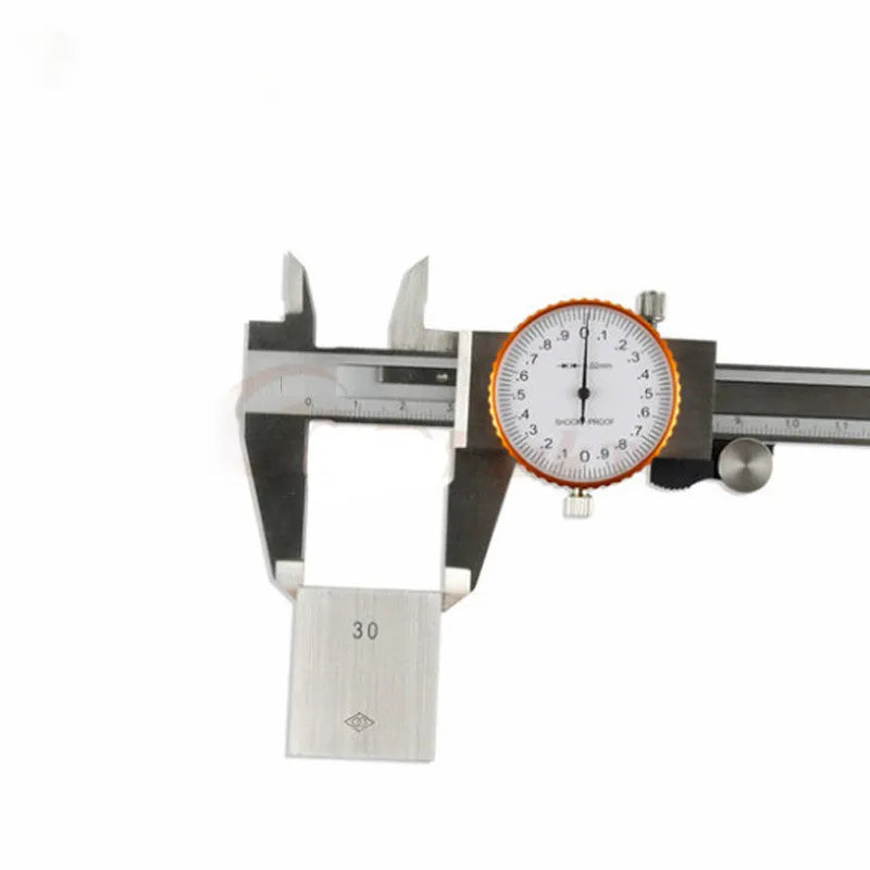 Black plastic vernier caliper showing 0-150mm measurement scale with 0.1mm resolution