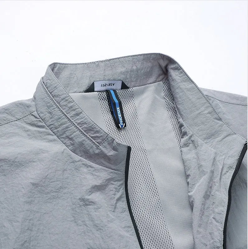 Kentino men's lightweight polyester summer shirt in blue colour showing thin fabric construction
