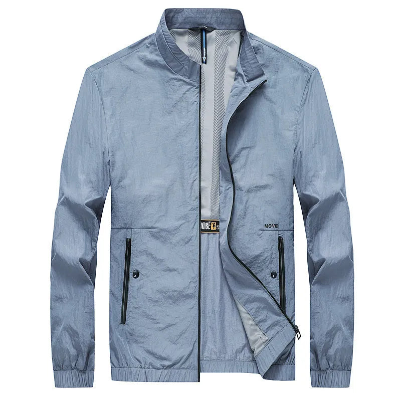 Kentino men's lightweight polyester summer shirt in blue colour showing thin fabric construction
