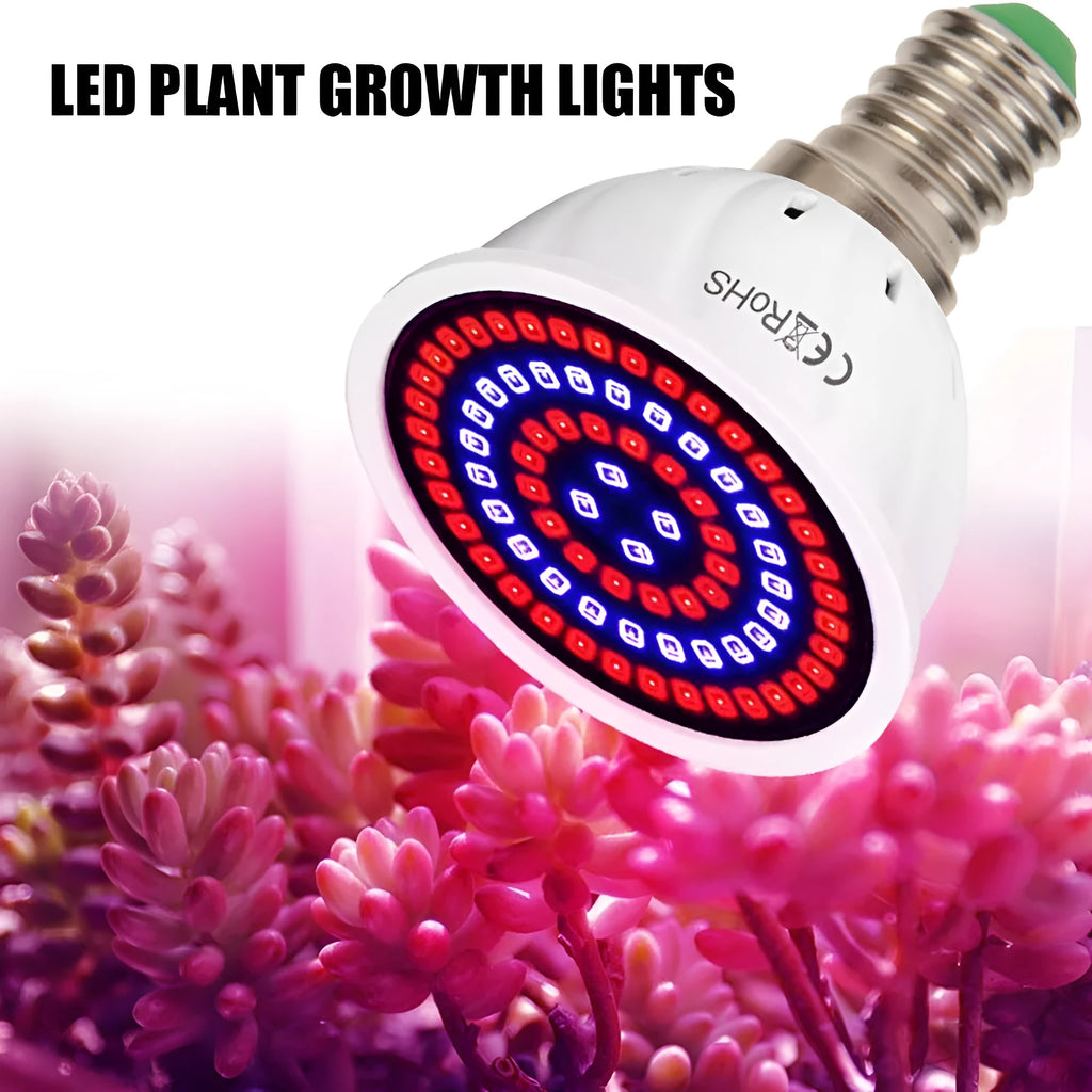 White 9W LED plant growth fill light with 80 beads for indoor potted plants.