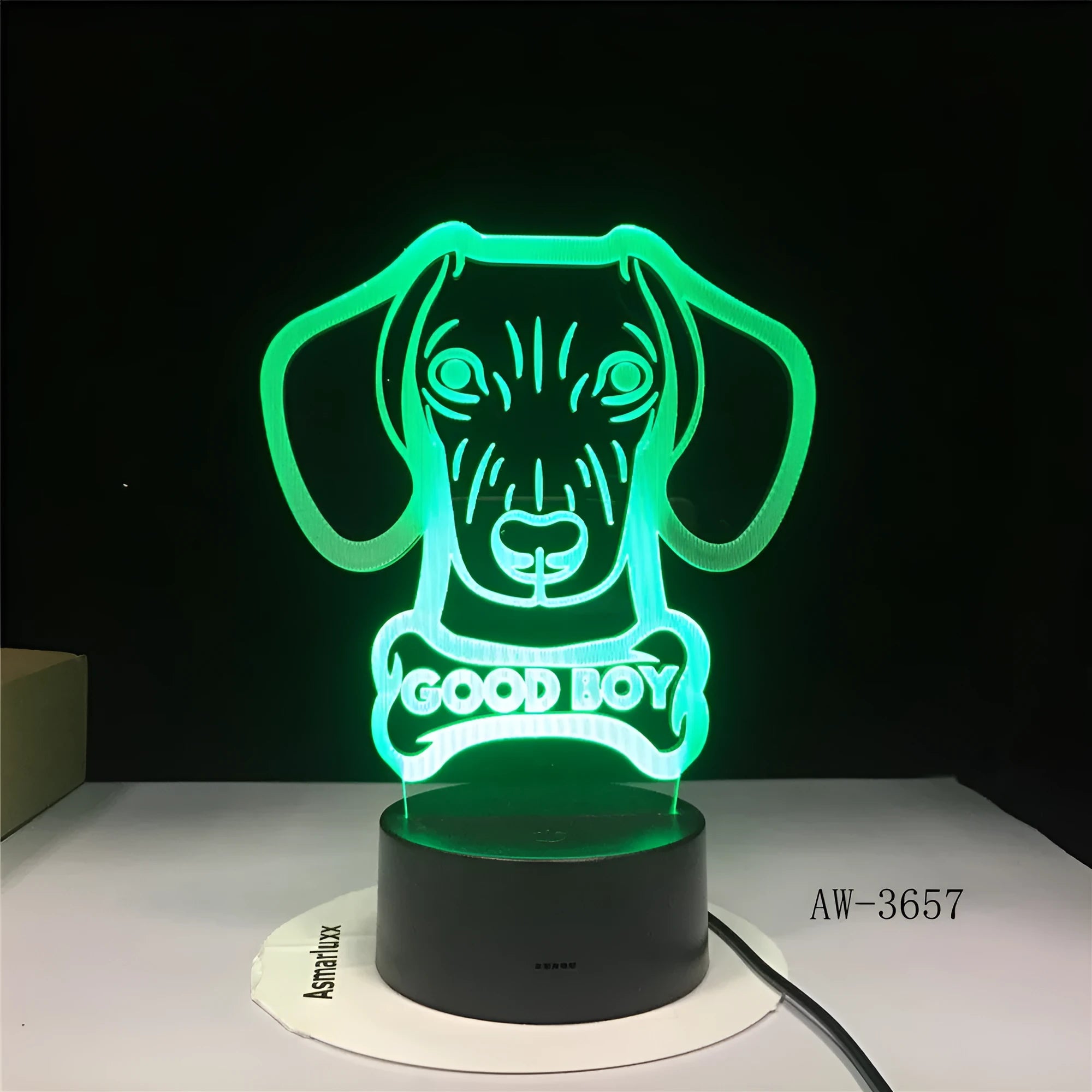 Colourful gradient remote control LED table lamp with acrylic shade and USB cable