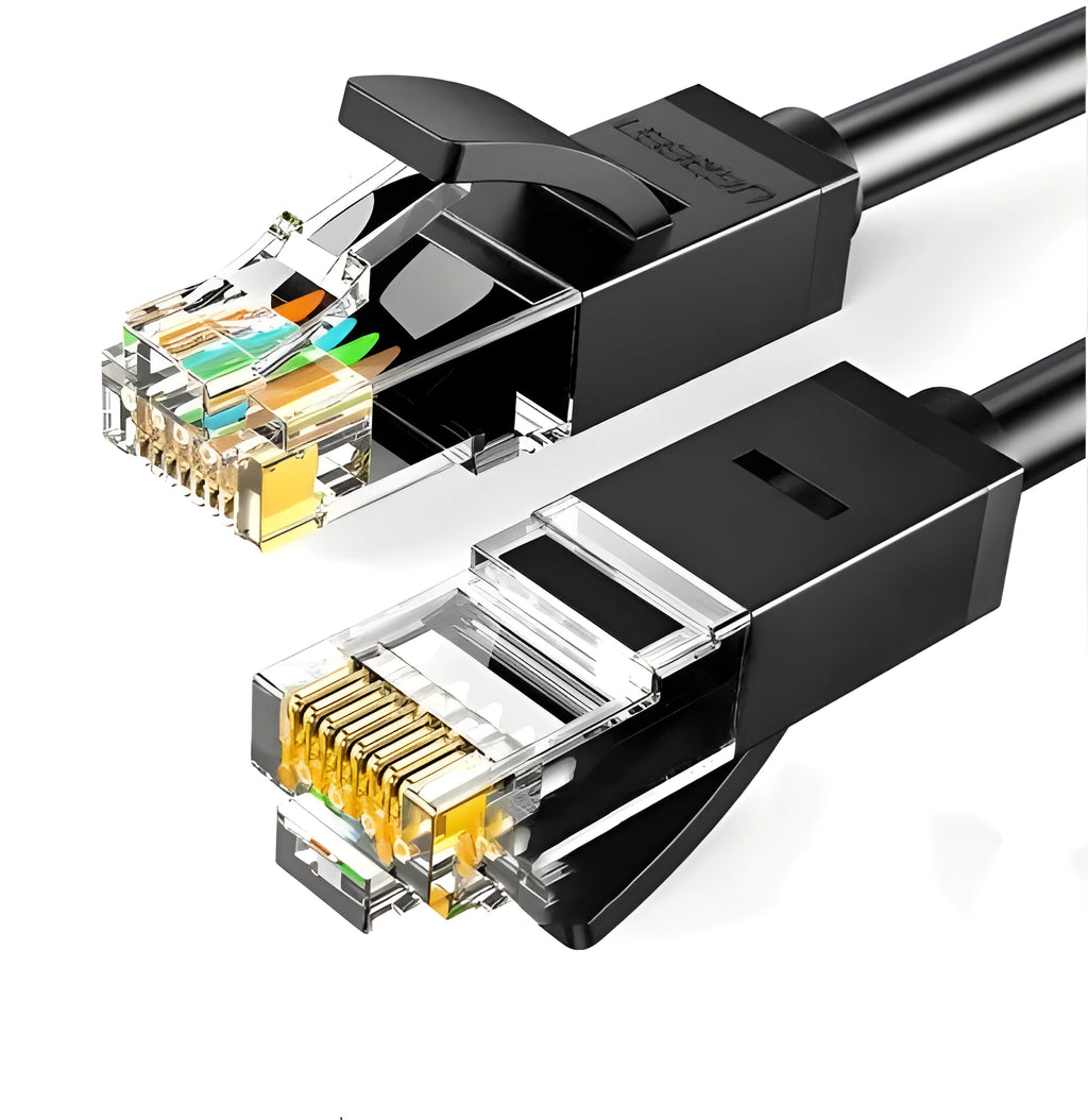 UGREEN CAT6 network cable, 2 metres, black, gigabit Ethernet lead for 1000Mbps broadband