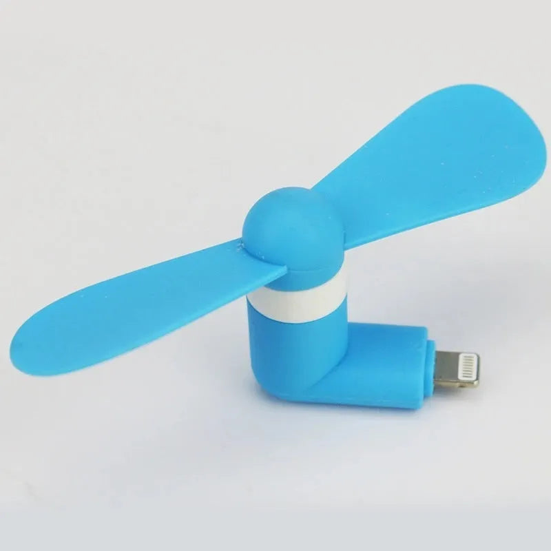 iPhone-compatible USB mini desk fan with rotary switch in multiple colours