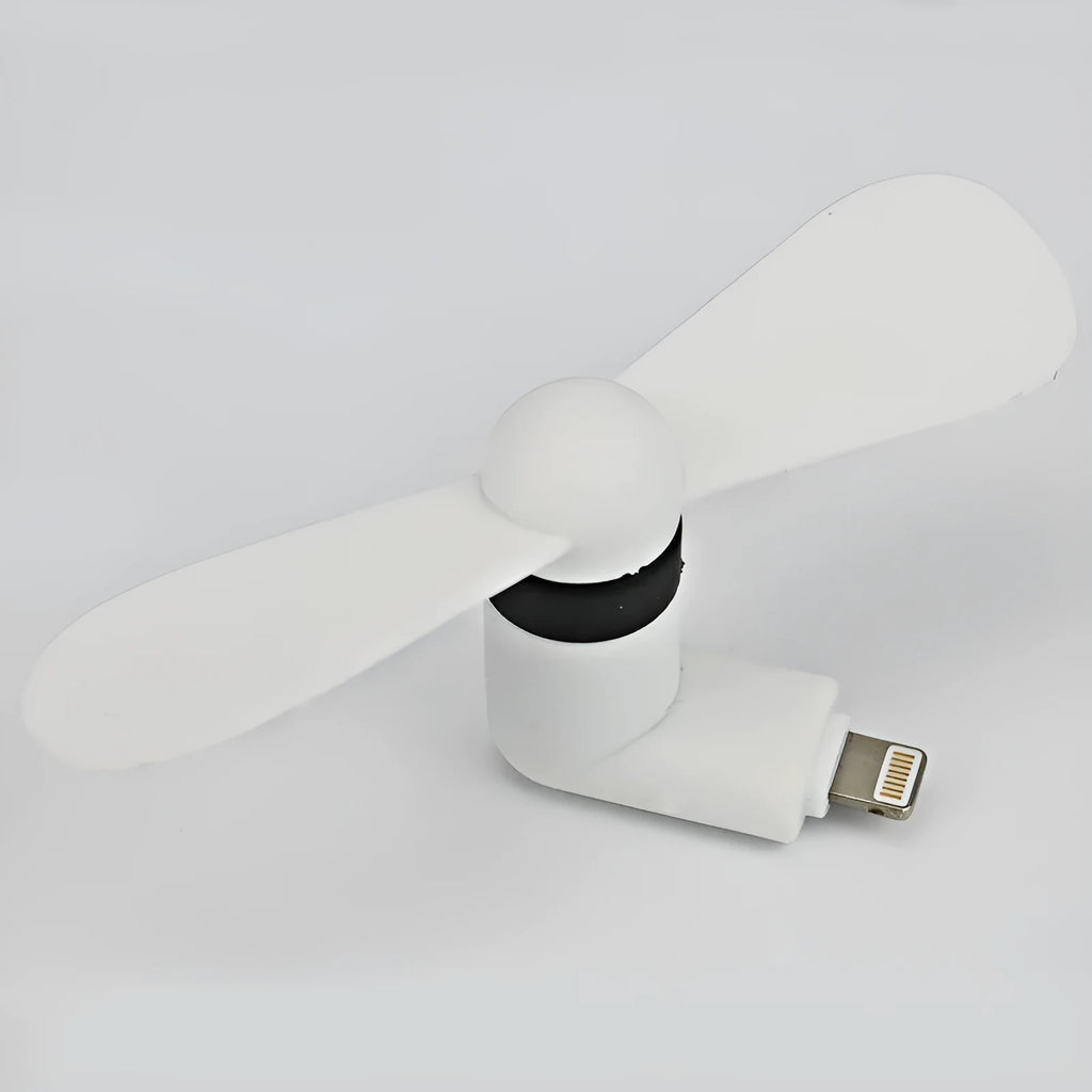 iPhone-compatible USB mini desk fan with rotary switch in multiple colours