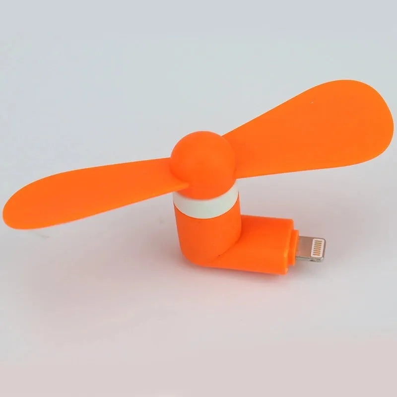 iPhone-compatible USB mini desk fan with rotary switch in multiple colours