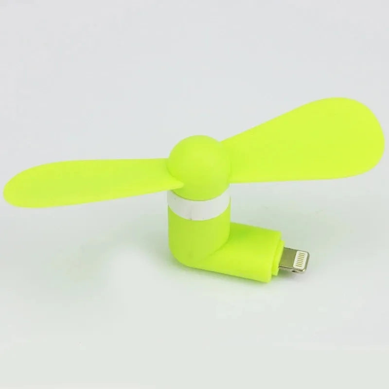 iPhone-compatible USB mini desk fan with rotary switch in multiple colours