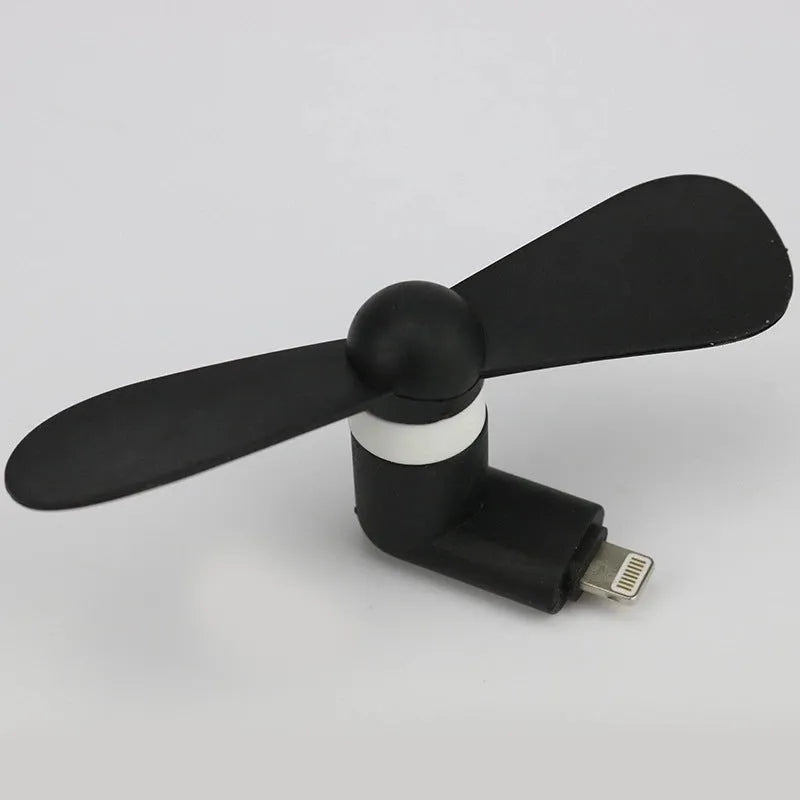 iPhone-compatible USB mini desk fan with rotary switch in multiple colours