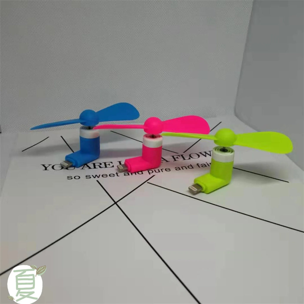 iPhone-compatible USB mini desk fan with rotary switch in multiple colours