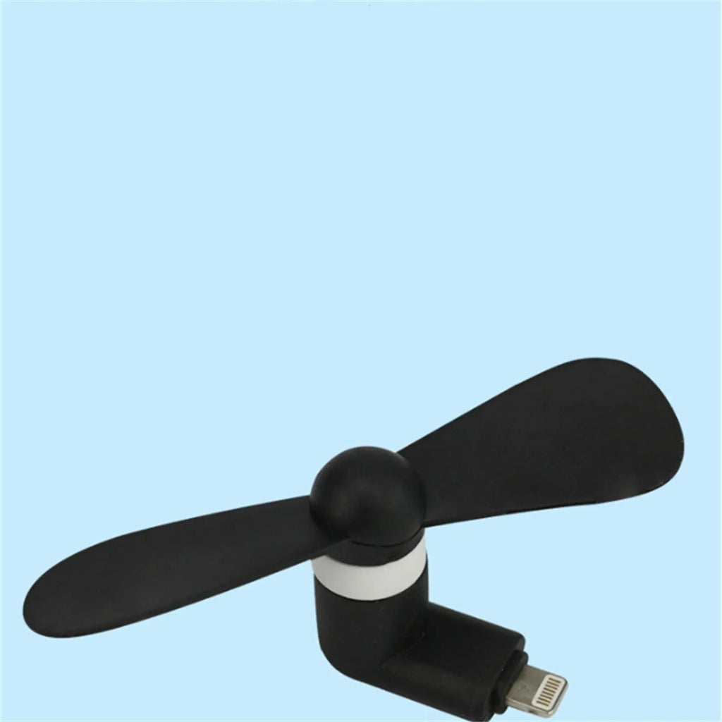 iPhone-compatible USB mini desk fan with rotary switch in multiple colours