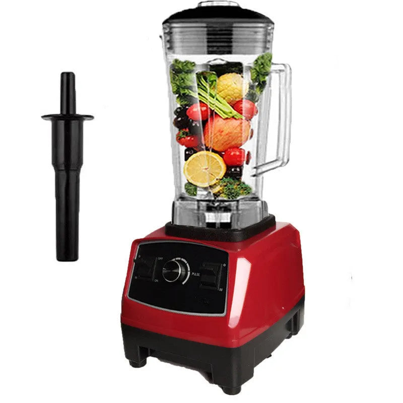 2200W commercial blender with 2-litre jug in black or red, showing powerful motor base and blending blades.
