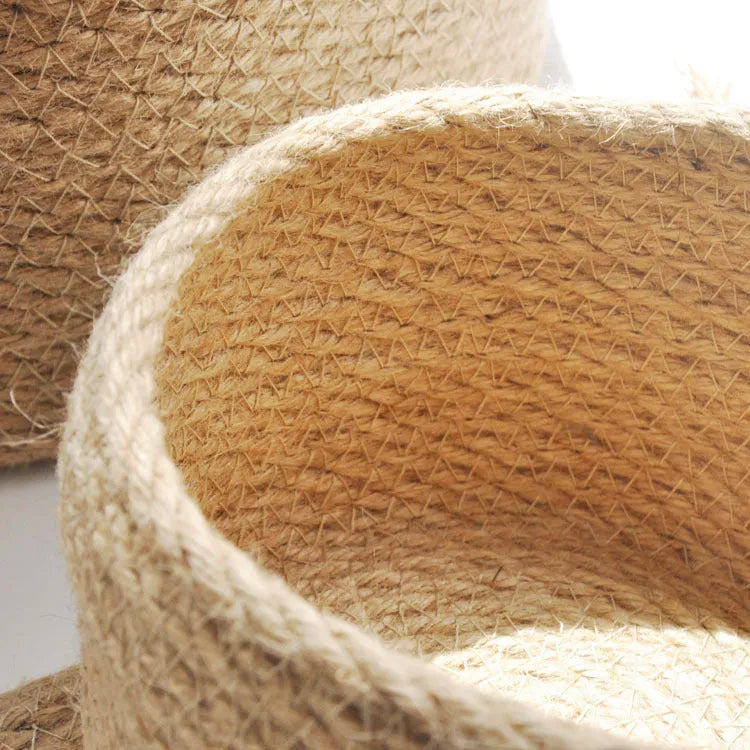 Japanese style linen fabric storage basket with dustproof cover for underwear organisation in three sizes