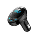 Black car Bluetooth MP3 adapter with digital screen and dual USB ports
