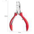 Stainless steel nail clipper set with ABS handles in red, black, and blue colours