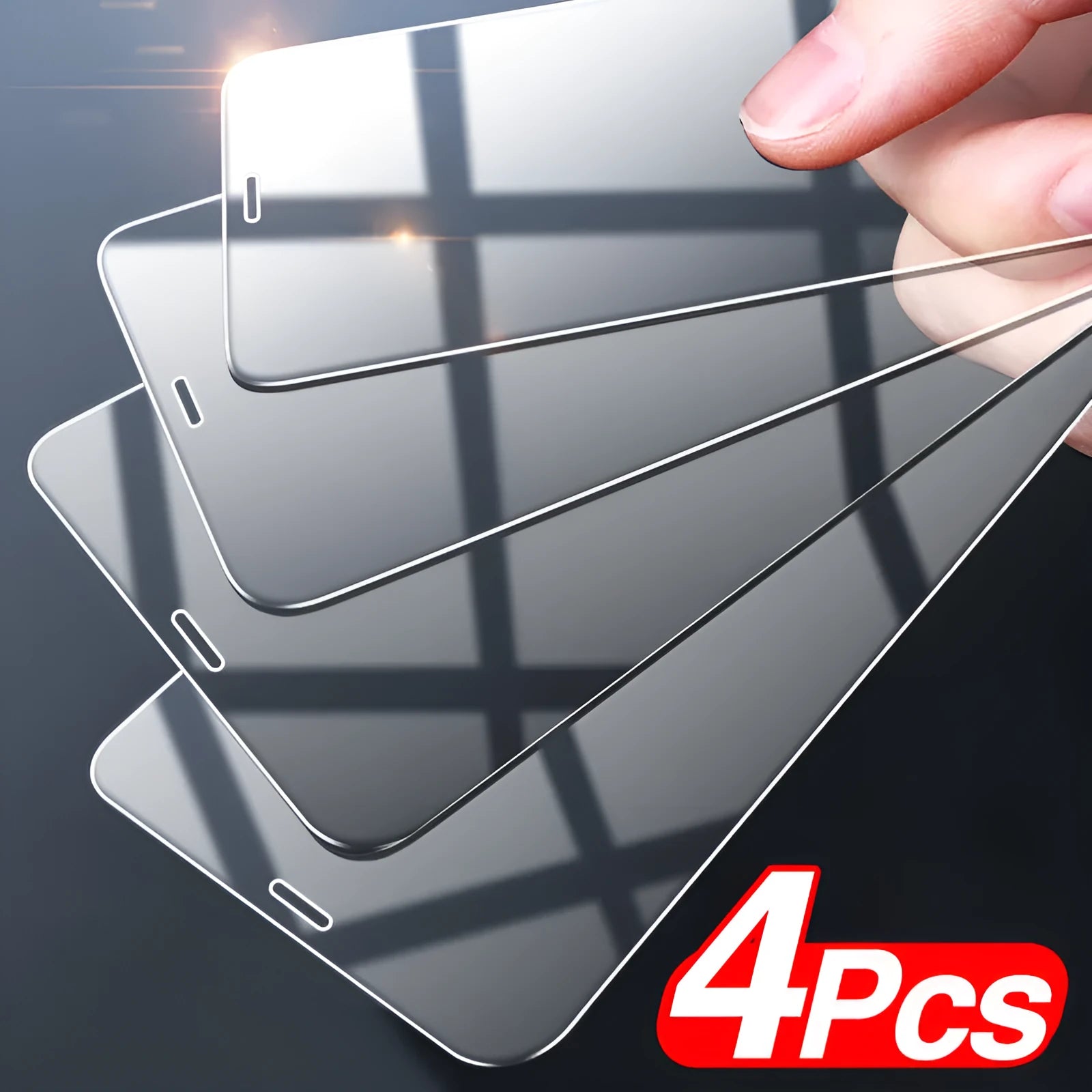Four transparent tempered glass screen protectors for iPhone 12 Pro Max with full cover design