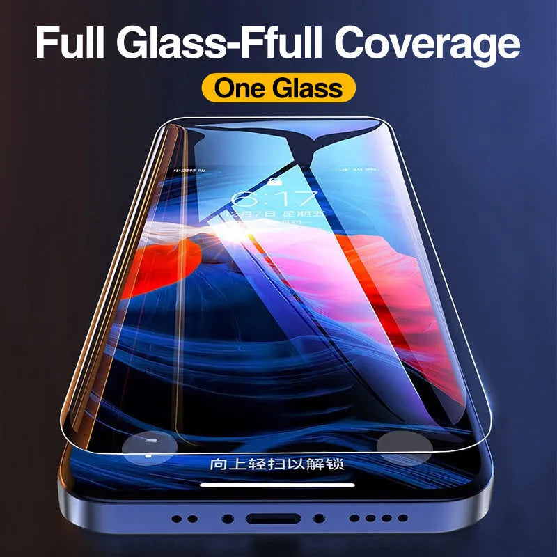 Four transparent tempered glass screen protectors for iPhone 12 Pro Max with full cover design