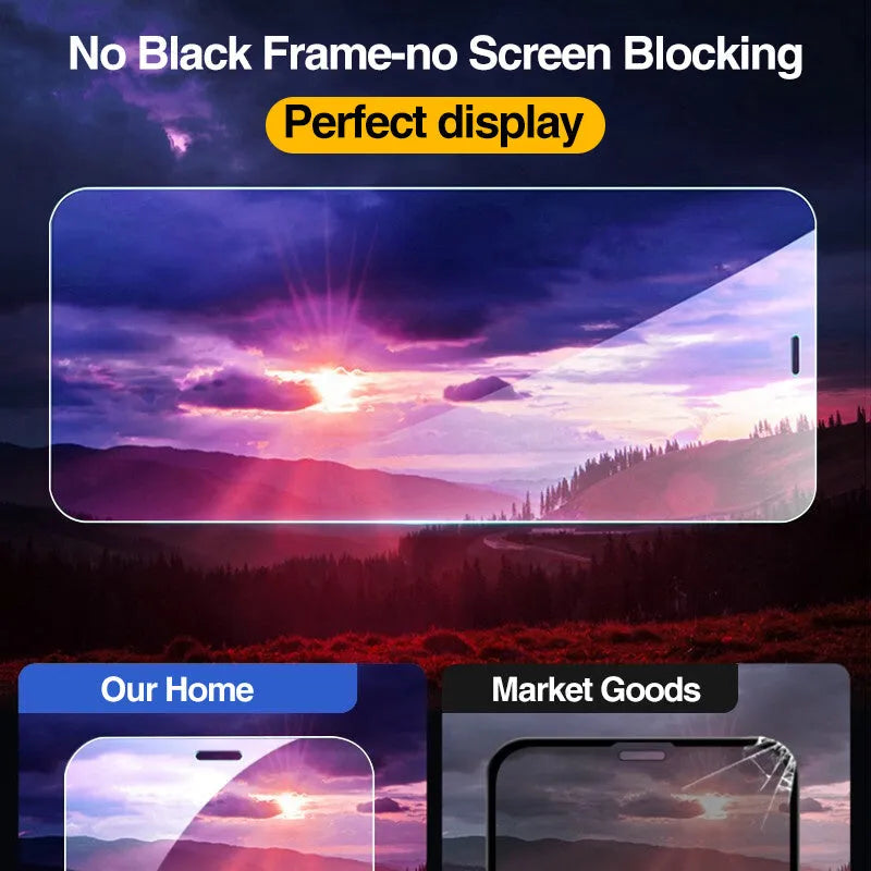 Four transparent tempered glass screen protectors for iPhone 12 Pro Max with full cover design