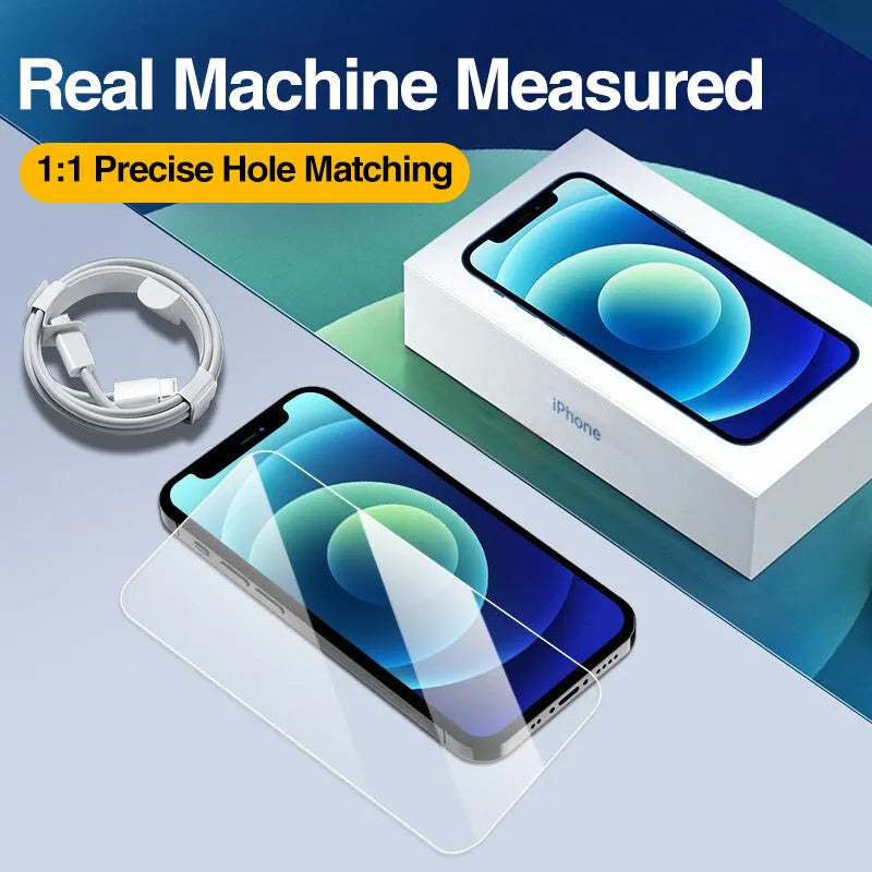 Four transparent tempered glass screen protectors for iPhone 12 Pro Max with full cover design