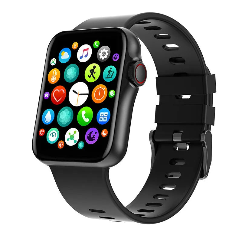 D06 color screen smart watch with liquid silicone strap showing split screen display and Bluetooth call interface