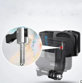 GoPro backpack clip accessory with 360-degree rotating mount for action cameras