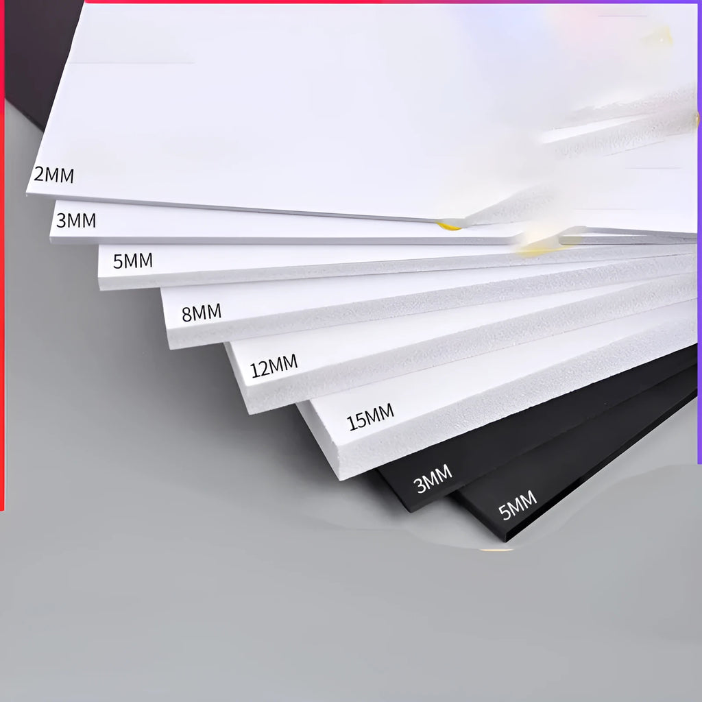 Chevron foam board in black or white, 1-18mm thick, sizes 20x30cm to 122x122cm for DIY and model making
