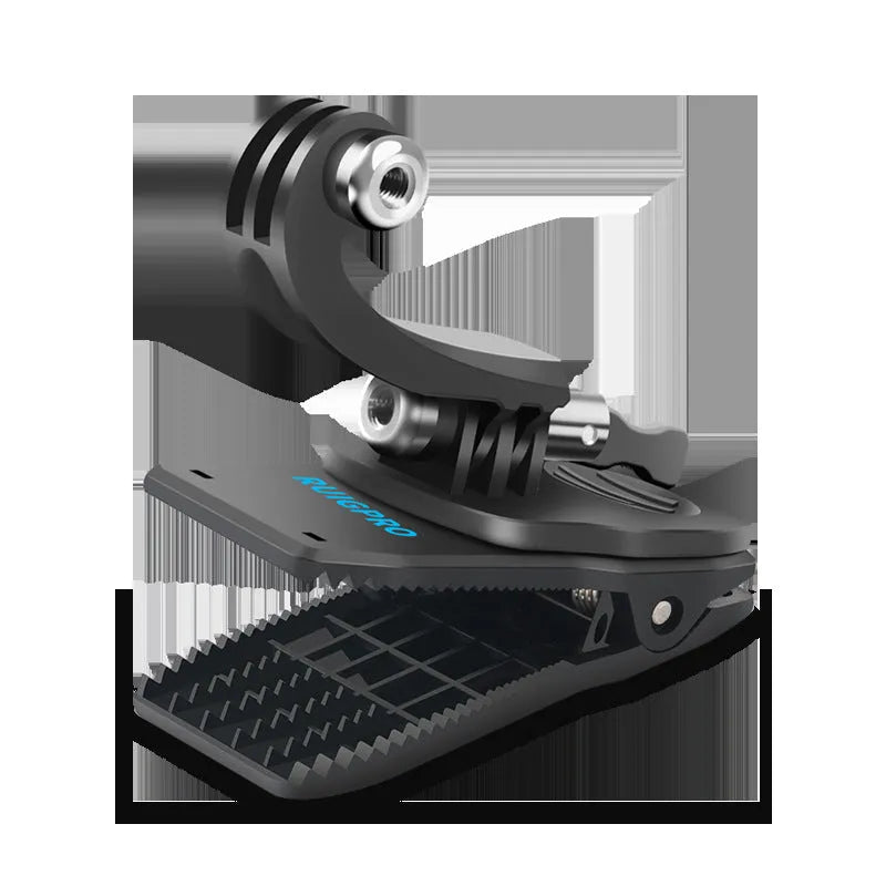 GoPro backpack clip accessory with 360-degree rotating mount for action cameras