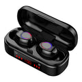 Wireless Bluetooth 5.0 TWS headset with LED buttons and three ear cap sizes