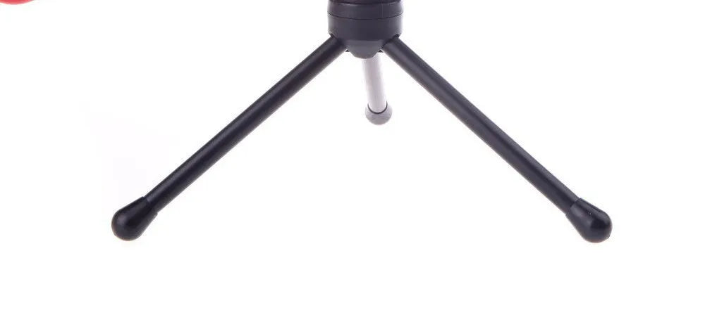 Black wired desktop microphone with clip holder showing 13.3cm height and 1.85m cable