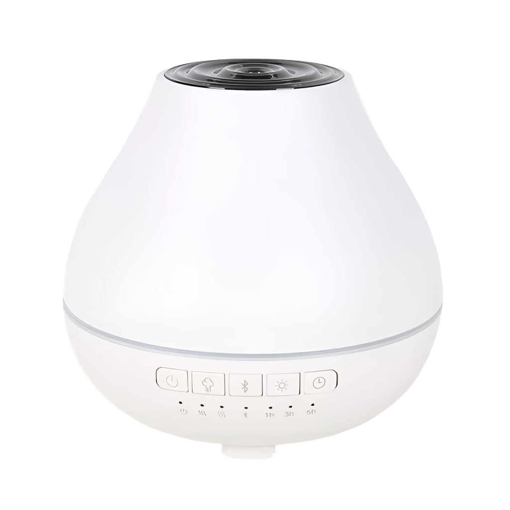 Round white Bluetooth humidifier aroma diffuser with night light and water tank