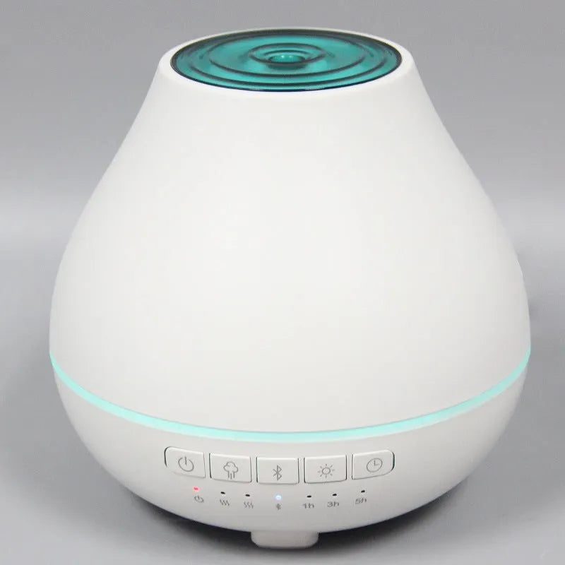 Round white Bluetooth humidifier aroma diffuser with night light and water tank