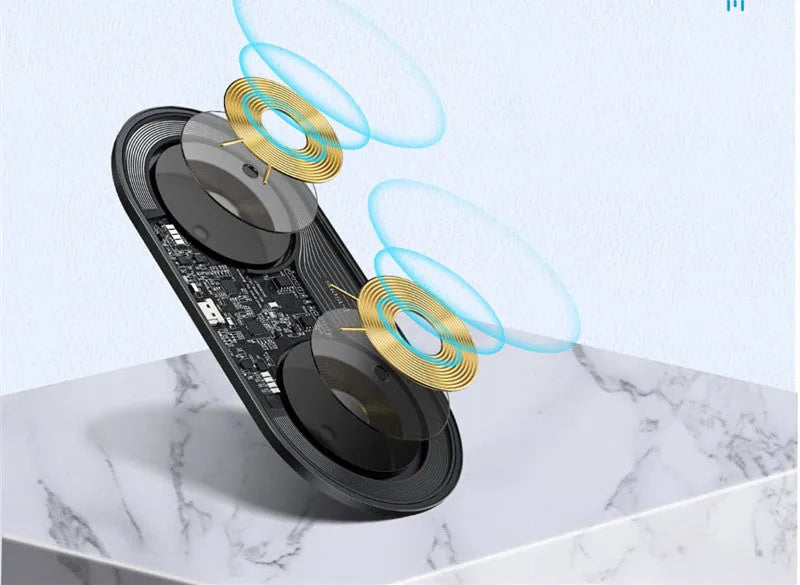 Baseus Minimalist 2-in-1 Wireless Charger Pro in Black, White, and Transparent colours
