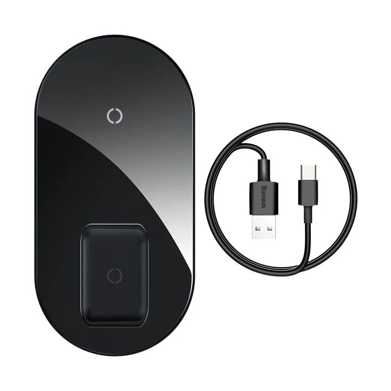 Baseus Minimalist 2-in-1 Wireless Charger Pro in Black, White, and Transparent colours