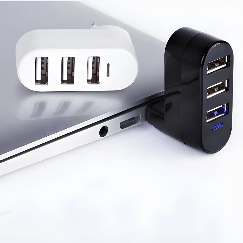 USB 2.0 expansion hub with spin-colour design in black and white colour options