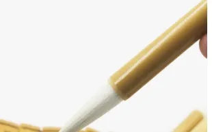 Three traditional Chinese calligraphy brushes with wool hair tips and bamboo handles in large, medium, and small sizes