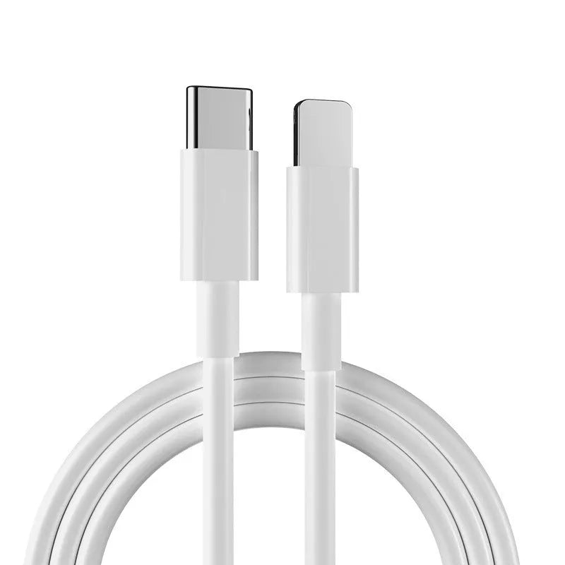 White 20W USB-C PD fast wall charger with 1 metre cable for iPhone and iPad
