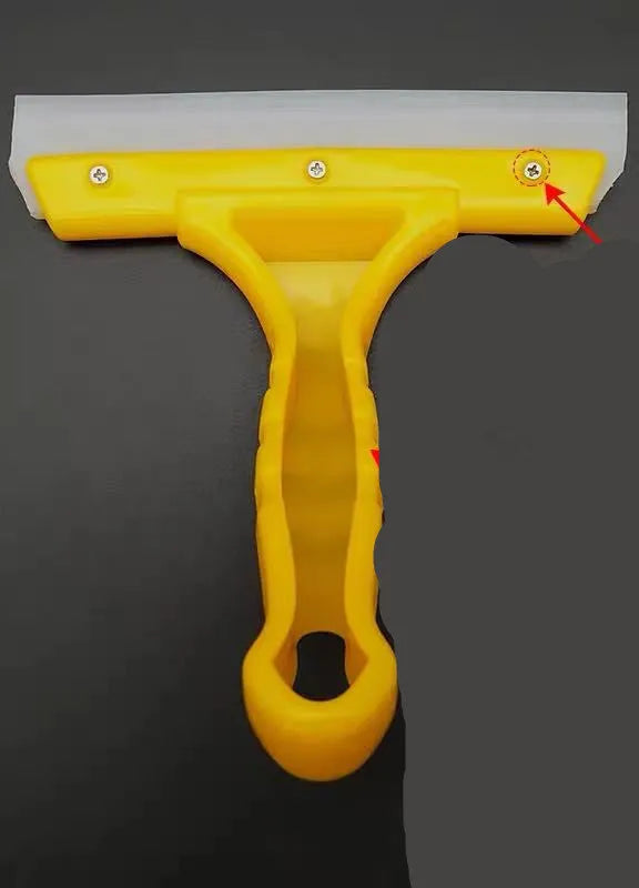 Double-layer silicone wiper car film tool with plastic handle and crystal scraper design in red or yellow
