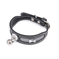 Reflective adjustable pet collar in PU, 25-32cm, shown in red, yellow, green, and black