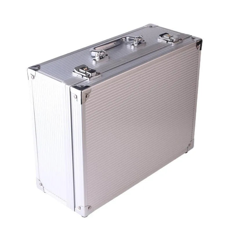 Aluminium alloy tattoo equipment storage box with organisation for complete tattoo sets in black colour