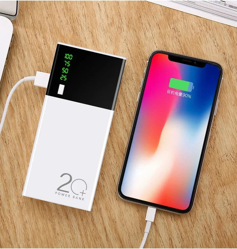 Black rice design 20000mAh power bank portable charger with aluminium shell battery