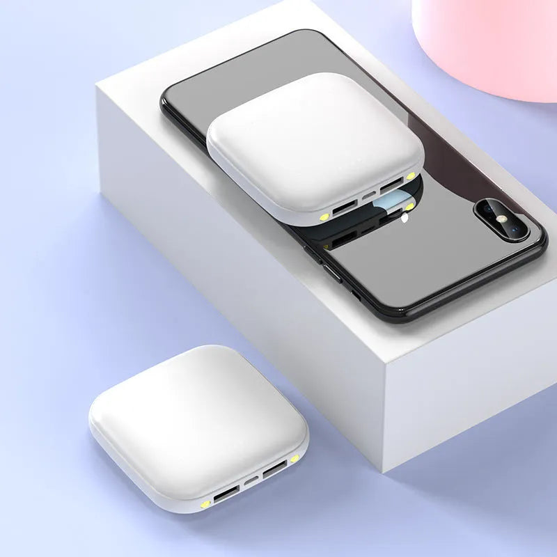 Compact 20000mAh power bank with LED flashlight in multiple colour options