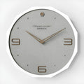 Round 12-inch Nordic style wall clock with Geralt material body and mirror face in minimalist living room setting