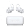 A single white soft silicone ear plug for noise reduction, shown with its independent packaging.
